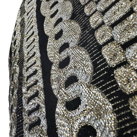 Doncaster Womens Velvet Metallic Jacquard Vest Sz 8 Gold Silver Evening Shimmer - Picture 9 of 15